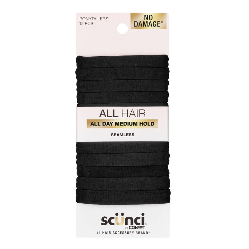 scunci Hosiery Ponytailers - 12pk - Black