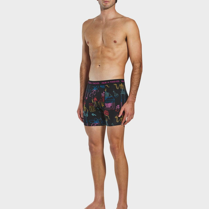 Pair of Thieves Men's Science Print Super Soft Boxer Briefs - Black/Science L: Comfortable, Lightweight, Mid Rise, Cotton Blend