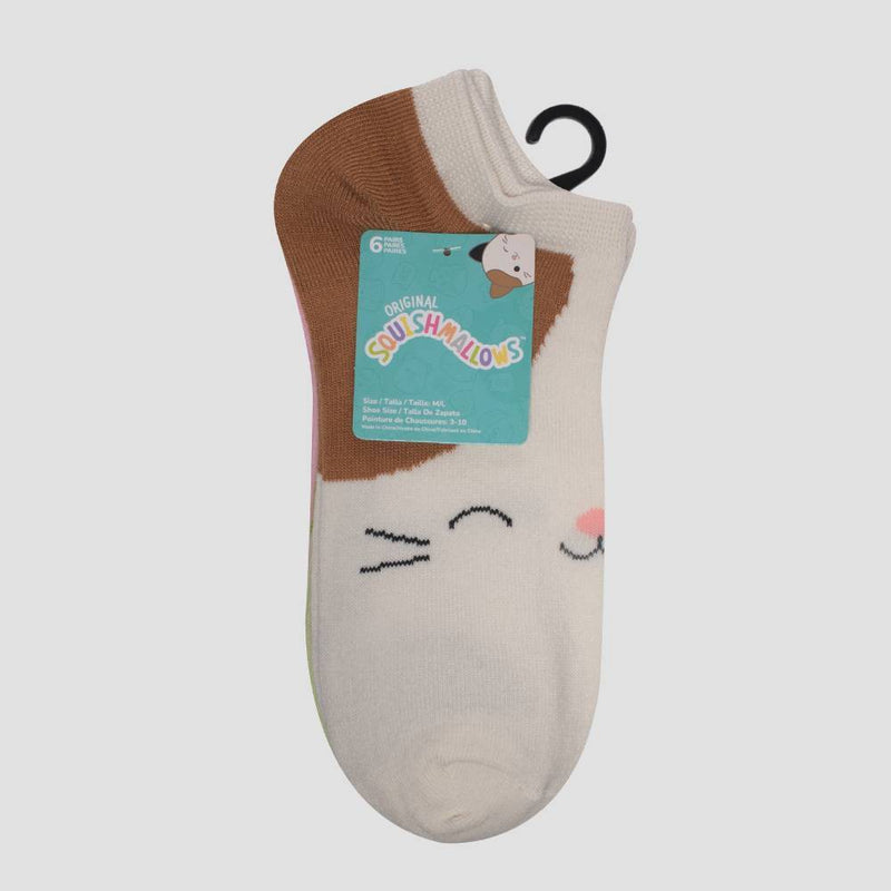 Girls' Squishmallows 6pk No Show Socks - Ivory XS/S