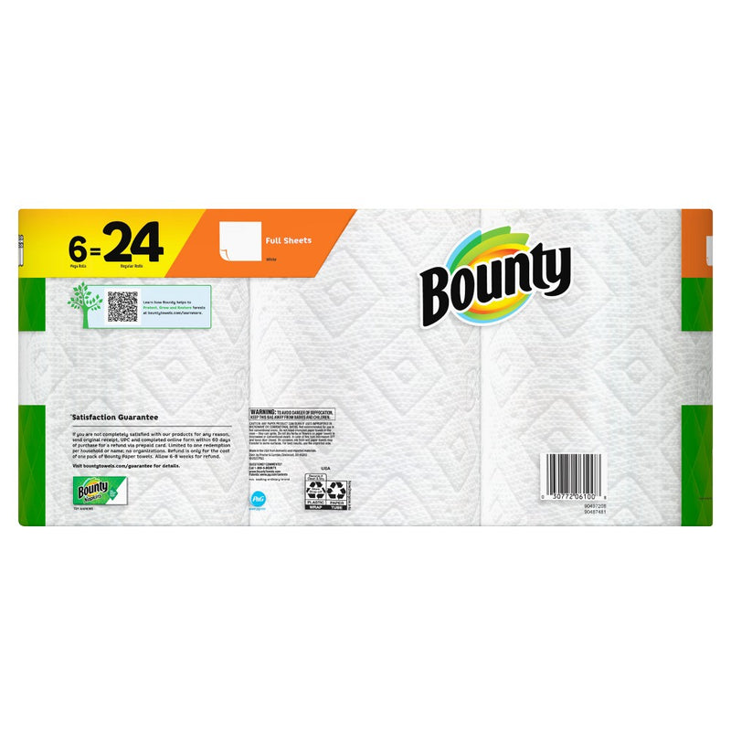 Bounty Full Sheet Paper Towels - 6 Mega Rolls
