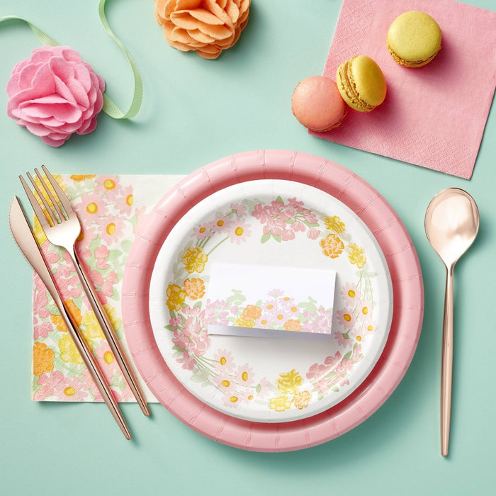 20ct Floral Snack Plates - Spritz