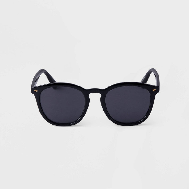 Men's Plastic Round Sunglasses - Goodfellow & Co Black