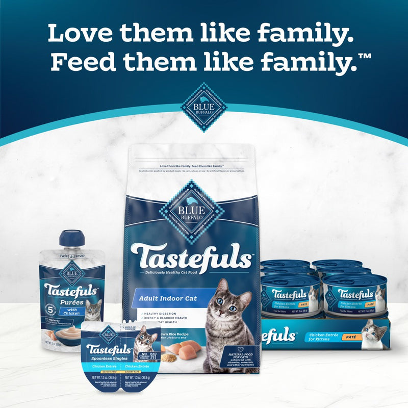 Blue Buffalo Tastefuls Natural Pate Wet Cat Food Variety Pack Chicken, Turkey & Chicken and Seafood & Tuna - 5.5oz/12ct