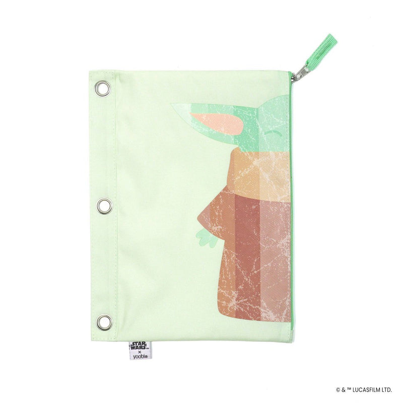 Yoobi Single Zip Binder Pencil Pouch Mint Green Grogu