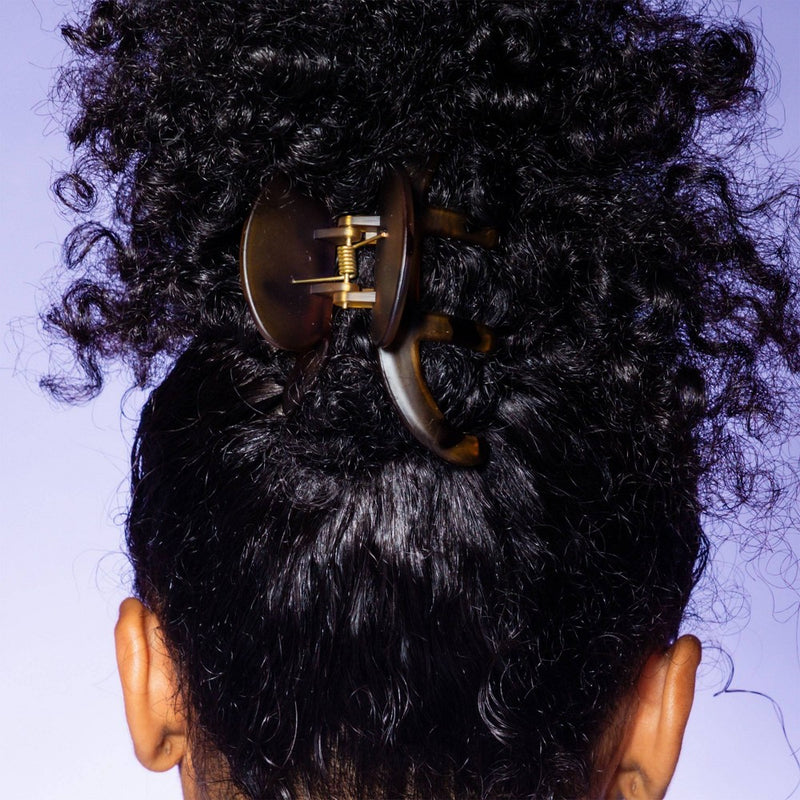 Gimme Beauty Thick Curly Claw Clips - Black/Tortoise - 2pc