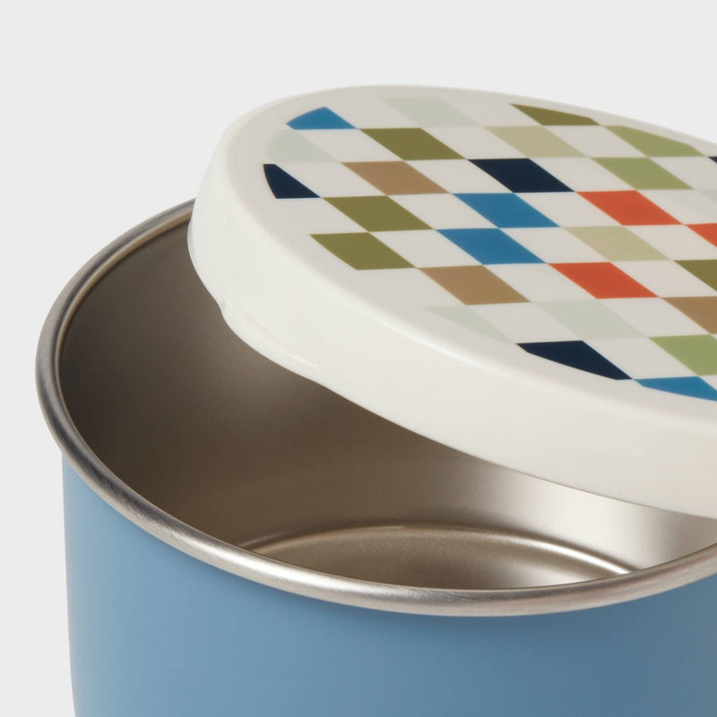 Kids' 3pk Checkered Single Wall Stainless Steel Round Snack boxes Blue - Pillowfort