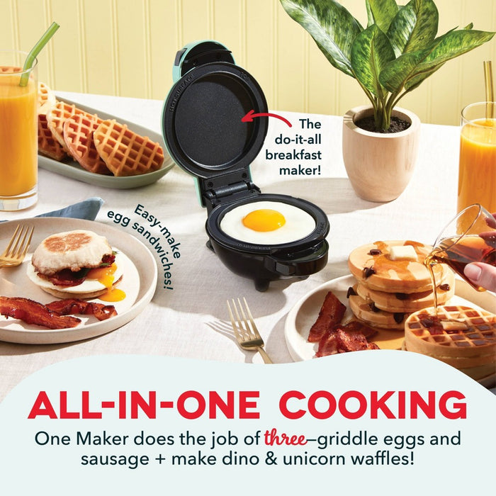 Dash MultiMaker Mini System with 6 Removable Plates: Waffle and Griddle