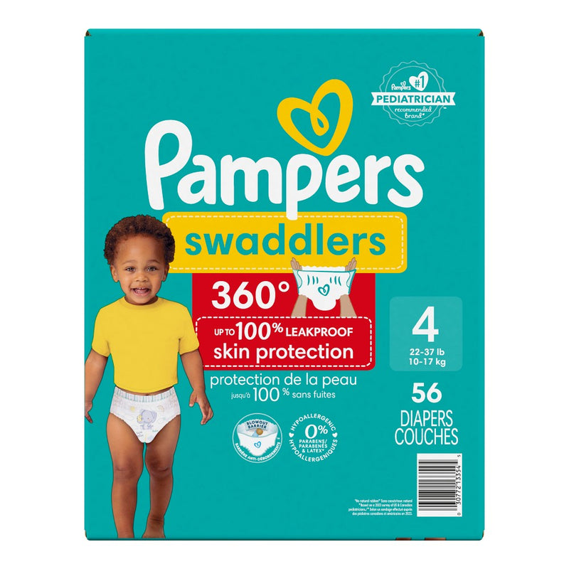 Pampers Swaddler 360 Super Disposable Baby Diapers - Size 4 - 56ct