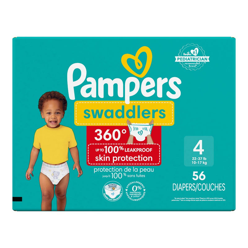 Pampers Swaddler 360 Super Disposable Baby Diapers - Size 4 - 56ct