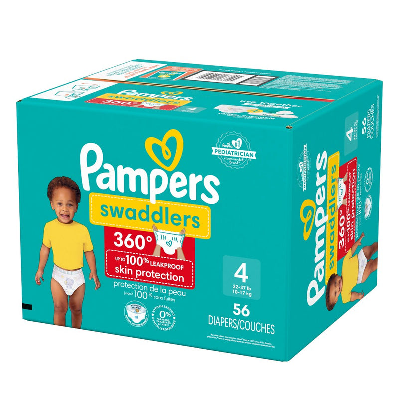 Pampers Swaddler 360 Super Disposable Baby Diapers - Size 4 - 56ct