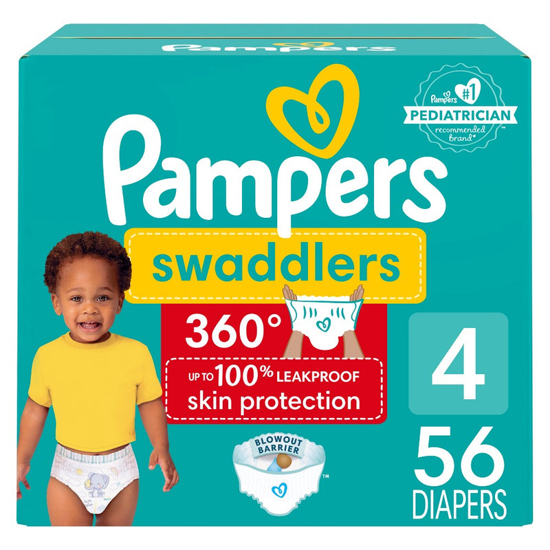 Pampers Swaddler 360 Super Disposable Baby Diapers - Size 4 - 56ct