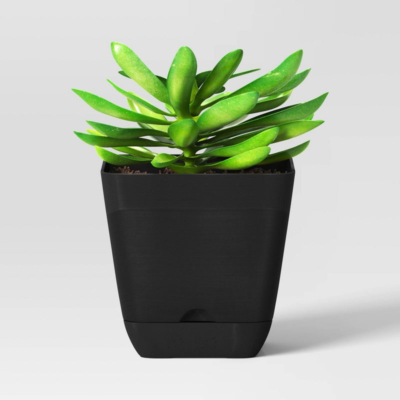 Square Indoor Outdoor Planter Pot Black 6"x6" - Room Essentials