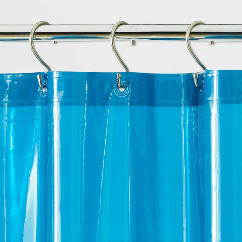70"x71" Lightweight Color Shower Liner Blue - Room Essentials