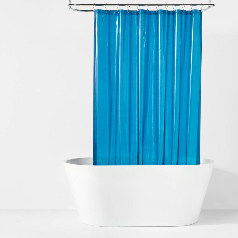 70"x71" Lightweight Color Shower Liner Blue - Room Essentials