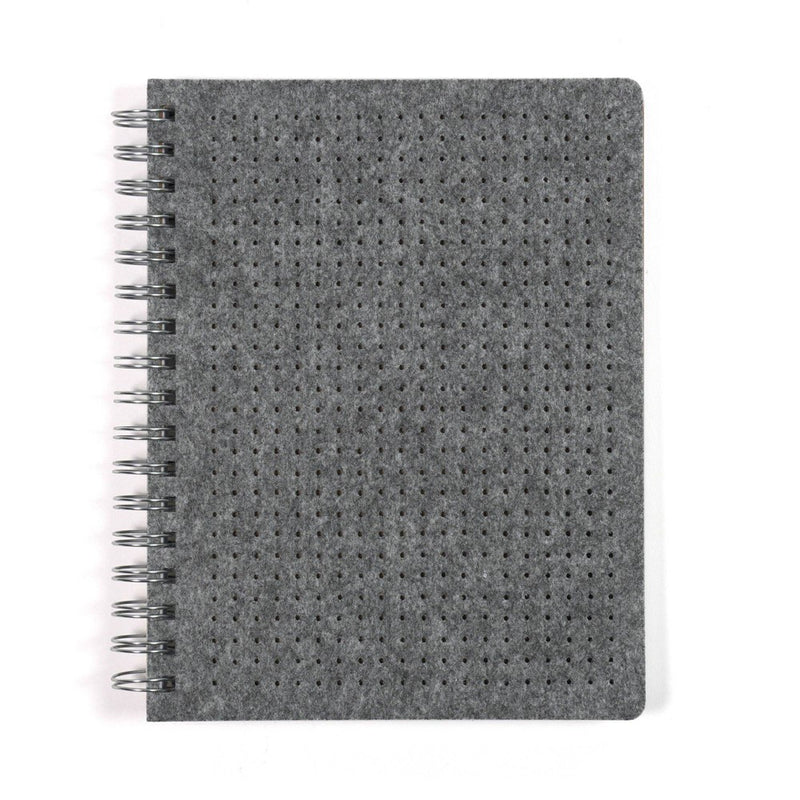 Yoobi Evolve Journal 7"x9" Cross Stitch Heather Gray Felt