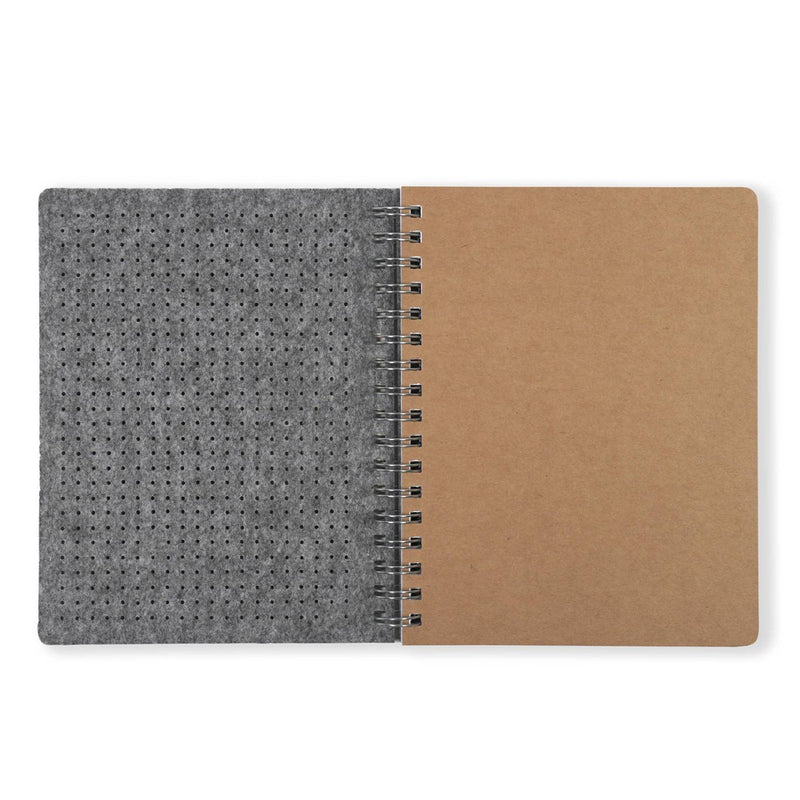 Yoobi Evolve Journal 7"x9" Cross Stitch Heather Gray Felt