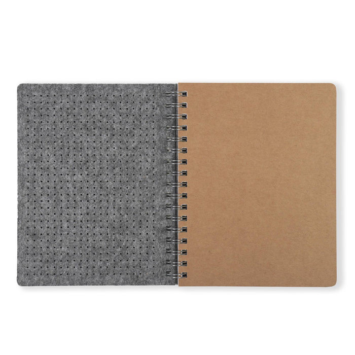 Yoobi Evolve Journal 7"x9" Cross Stitch Heather Gray Felt
