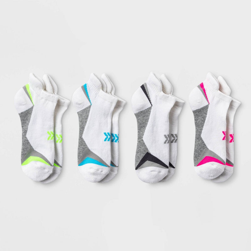 Women's Active 4pk 4-10 No Show with Heel Tab Athletic Socks