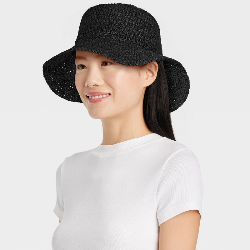 Crochet Bucket Hat - Universal Thread Black S/M