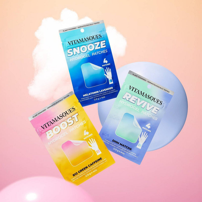 Vitamasques BOOST B12+Green Caffeine Vitamin Hydrogel Face Patches - 4pk