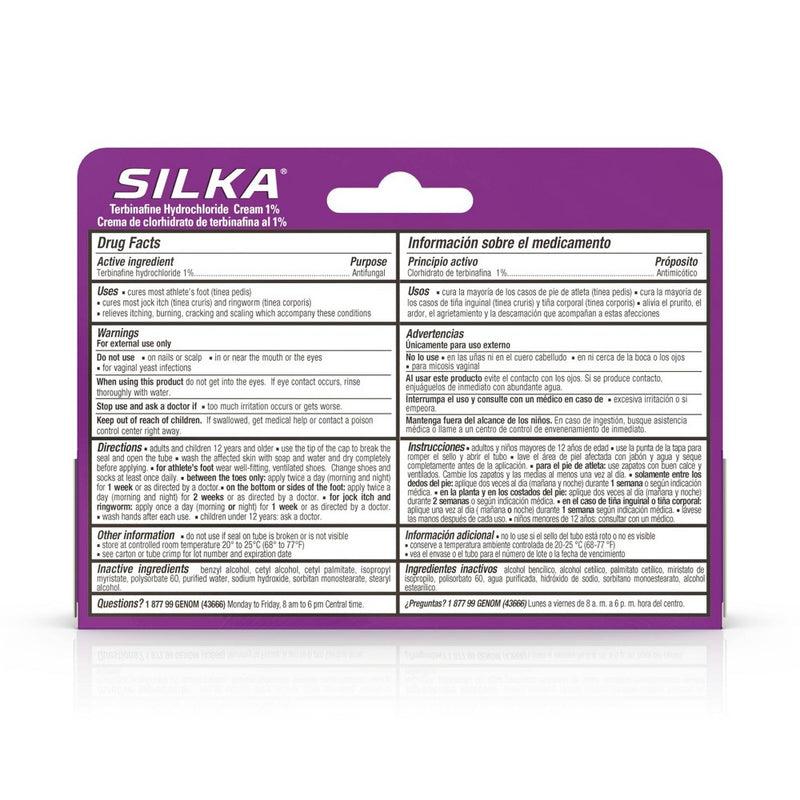 SILKA Athlete's Foot Antifungal Cream 1oz EXP:04/2026