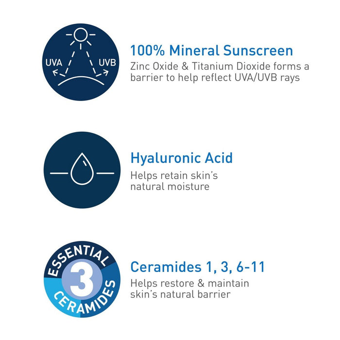 CeraVe Hydrating 100% Mineral Sunscreen for Body - SPF 50 - 5 fl oz