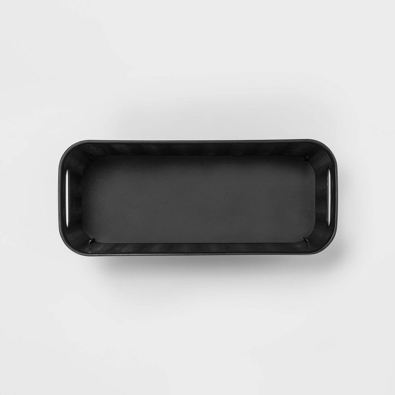 Wave Narrow Medium Storage Bin Black - Brightroom