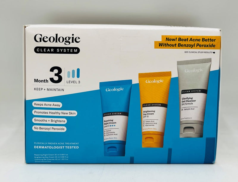 Geologie Clear System Month 3 / Level 3 Acne Treatment & Skincare Set - 3pc