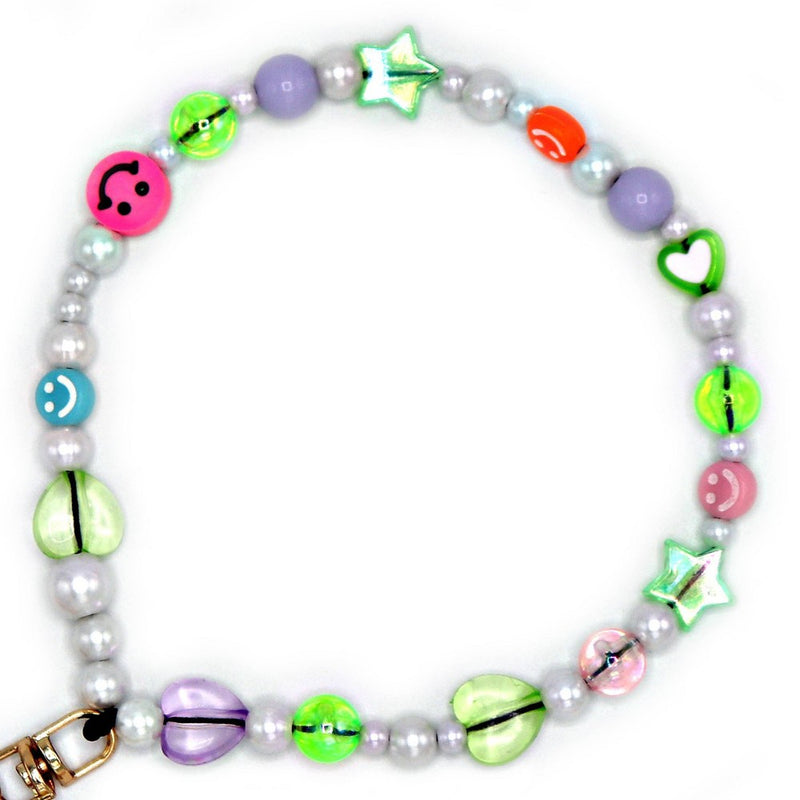 Surface Packaging Beaded Keychain Smiley Face