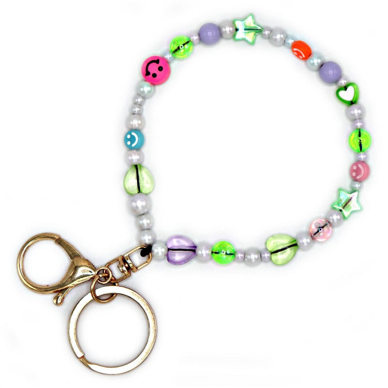 Surface Packaging Beaded Keychain Smiley Face