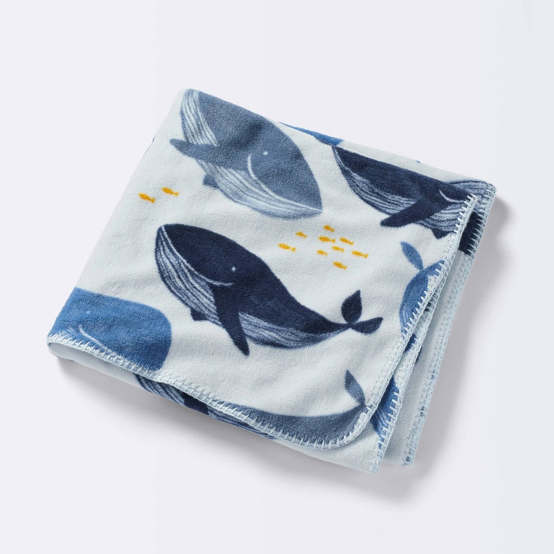 Plush Baby Blanket - Whales - Cloud Island