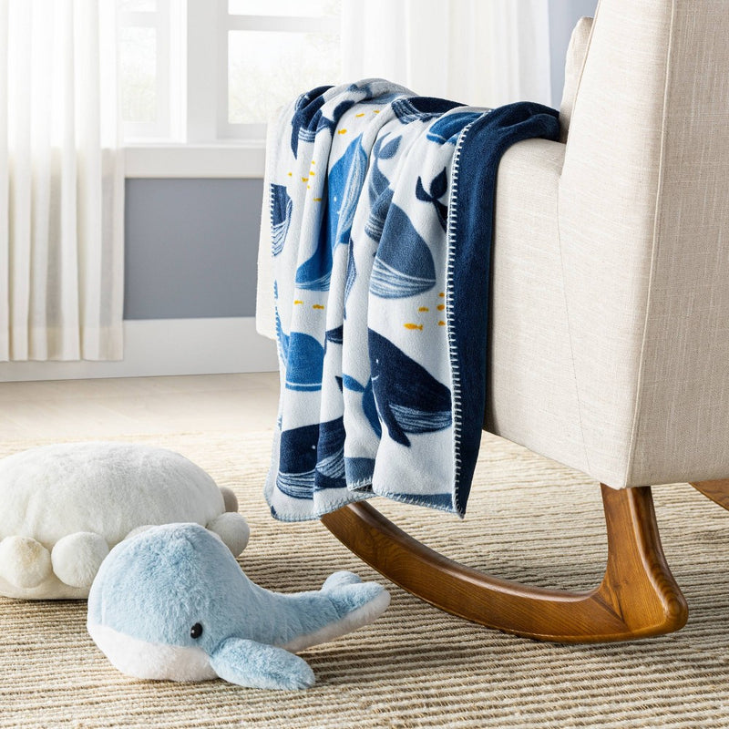 Plush Baby Blanket - Whales - Cloud Island