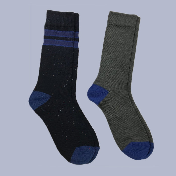 Men's 2pk Traditional Bot Socks - Goodfellow & Co Blue 10-13