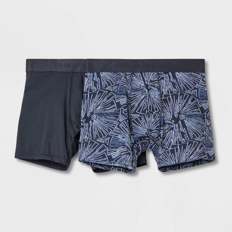 Pair of Thieves Men's Floral Print Burst Shape Boxer Briefs 2pk - Black XL