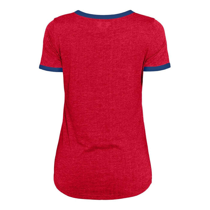 MLB Philadelphia Phillies Women's Heather Bi-Blend Ringer T-Shirt - S