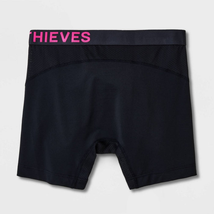 Pair of Thieves Men's SuperCool Boxer Briefs 2pk - Pink/Black L: Moisture-Wicking, Anti-Odor, Cooling Pouch
