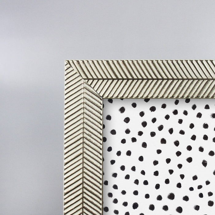 4" x 6" Organic Herringbone Tabletop Frame Gold/White - Threshold: Modern Style, Easel Back, Glass