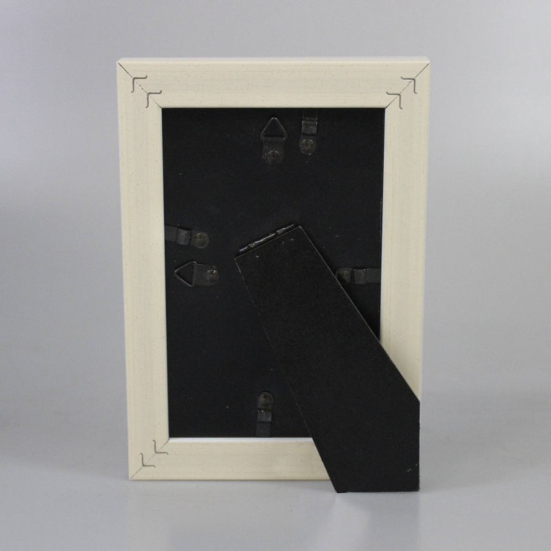 4" x 6" Organic Herringbone Tabletop Frame Gold/White - Threshold: Modern Style, Easel Back, Glass