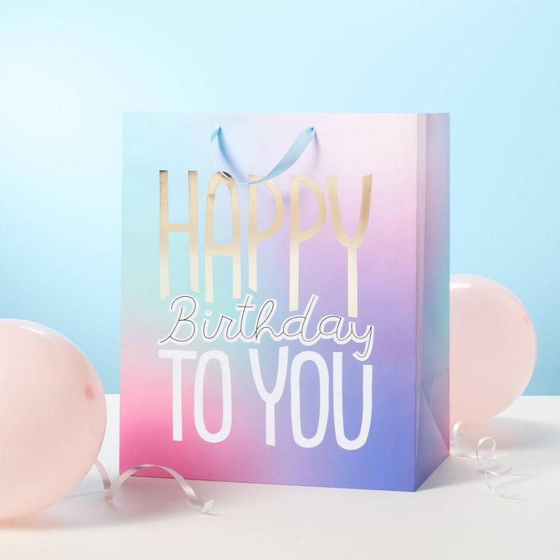 Happy Birthday Ombre Jumbo Gift Bag - Spritz