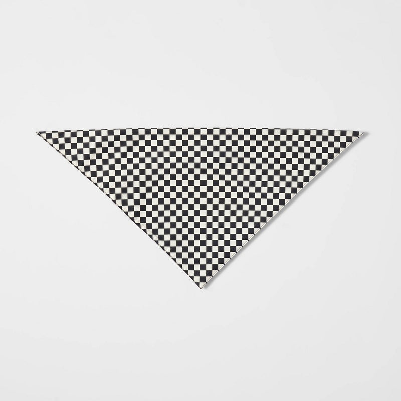 Checkerboard Cat and Dog Bandana - Boots & Barkley - White/Black - One Size Fits Most