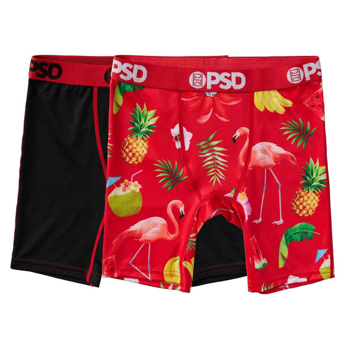 PSD Boys' 2pk 'Tropical' Boxer Briefs - Red/Black L