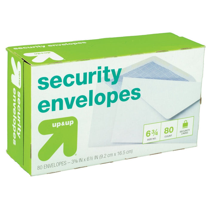 80ct Security Envelopes White - up&up
