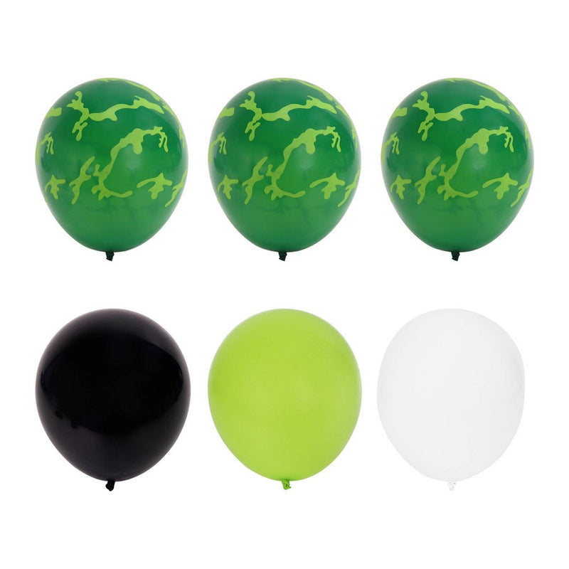 6ct Camo Balloon Pack Green/Black/Cream