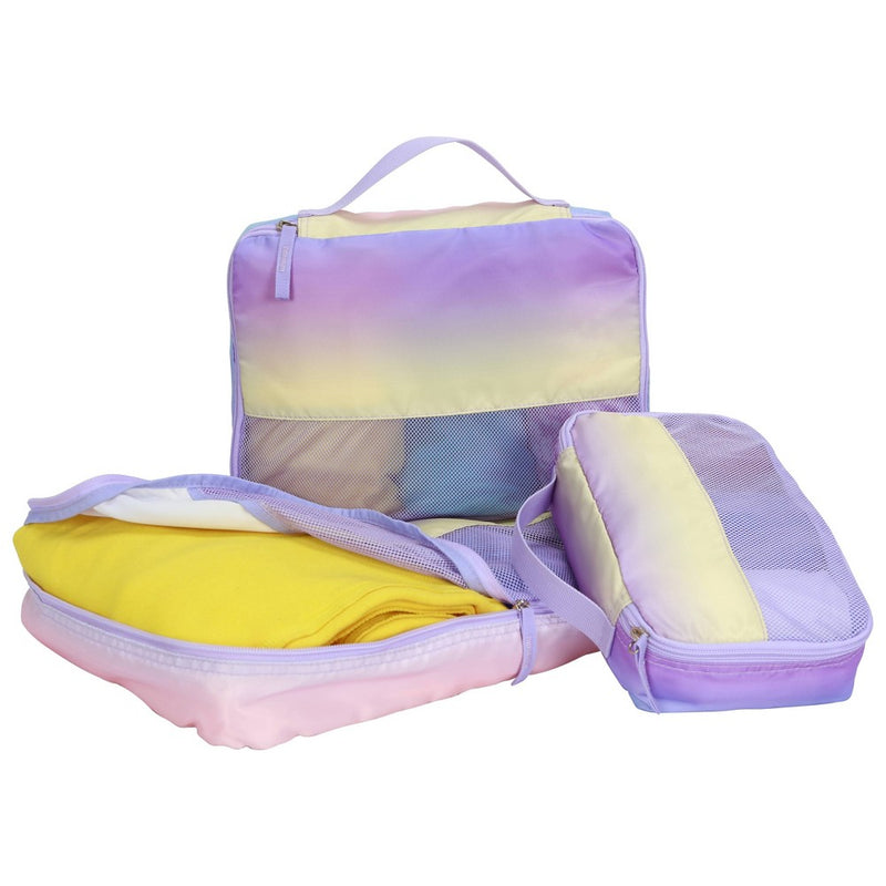 Crckt 3pc Packing Cube Set - Pastel Rainbow Ombre
