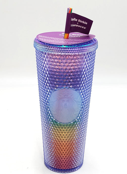 Starbucks Tumbler Sofie Birkin Rainbow Pride Studded Bling Tumbler - 24 oz.