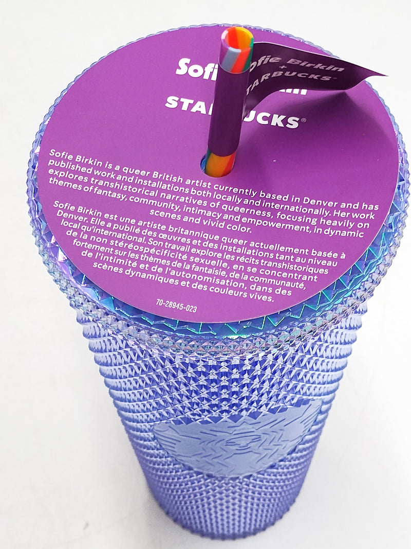 Starbucks Tumbler Sofie Birkin Rainbow Pride Studded Bling Tumbler - 24 oz.