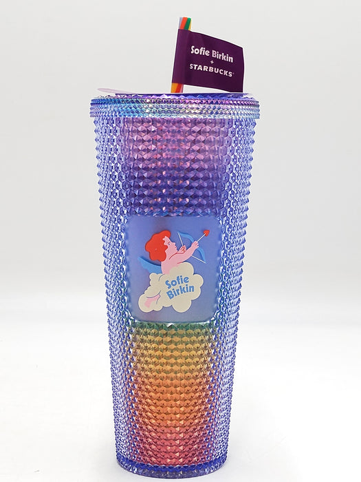 Starbucks Tumbler Sofie Birkin Rainbow Pride Studded Bling Tumbler - 24 oz.