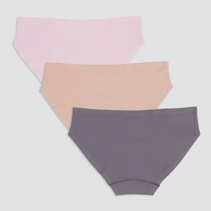 Maidenform Girls' 3pk No Show Hipster Underwear - Pink/Gray S