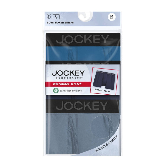Jockey Generation Boys' 3pk Microfiber Boxer Briefs - Blue XL
