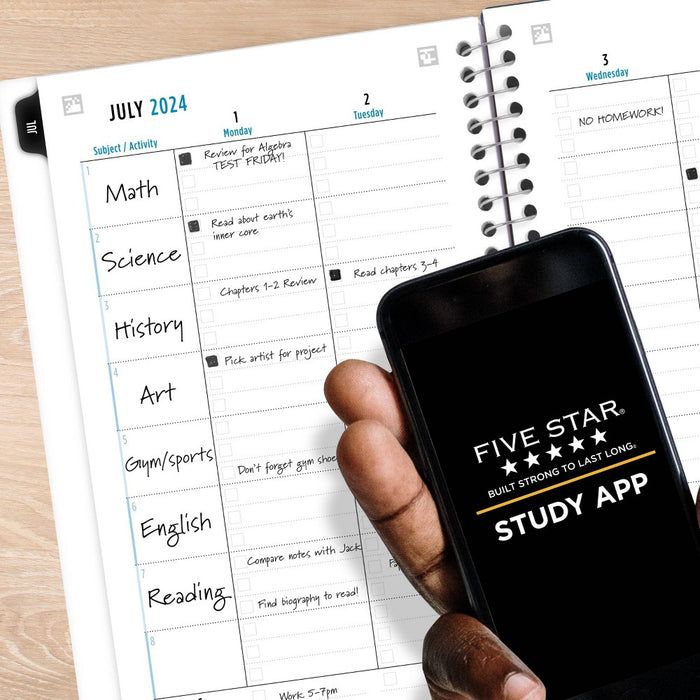 Five Star Style Small July 2024 - June 2025 Weekly/Monthly Planner Waves